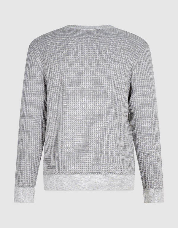 Waffel-Pullover mit Rundhalsausschnitt hellgrau SHOEBY MEN