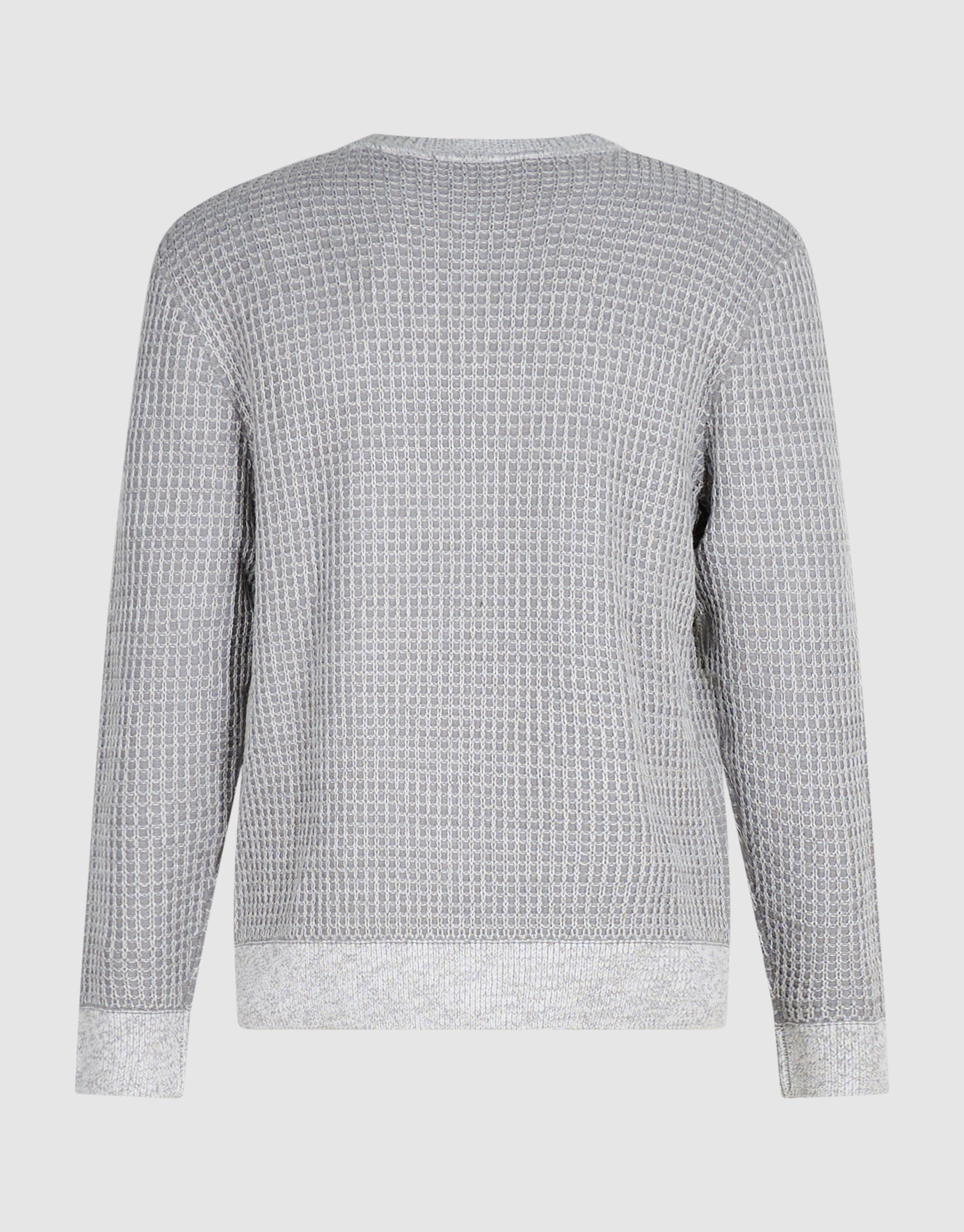 Waffel Strickpullover Mit Rundhalsausschnitt Hellg SHOEBY MEN