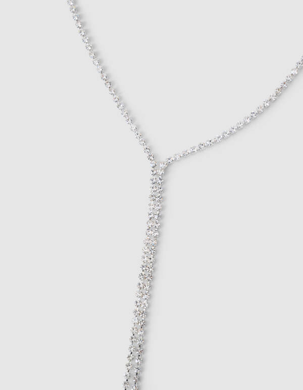 Lange Strasskette, Silber SHOEBY ACCESSOIRES