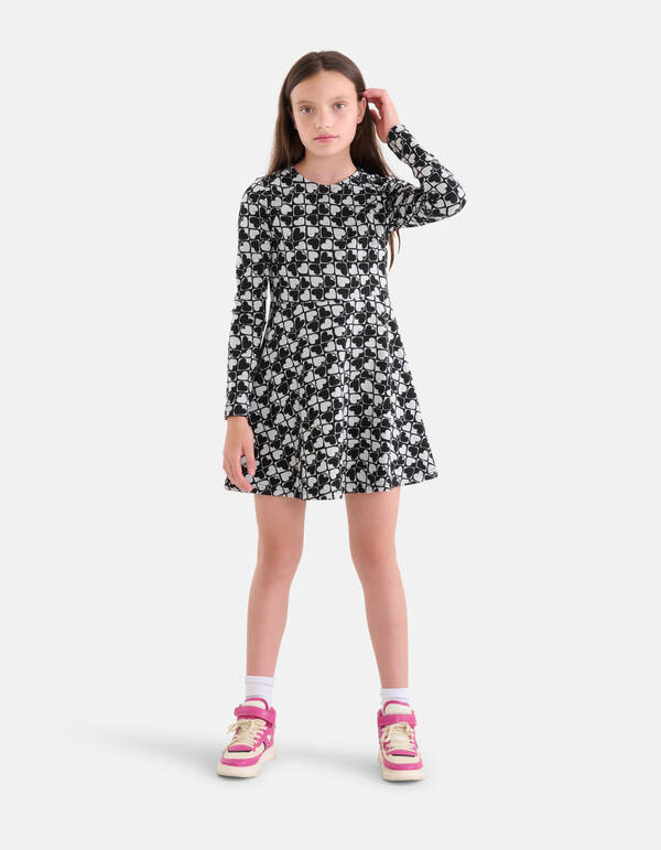 Bedrucktes Kleid Grau/Schwarz SHOEBY GIRLS