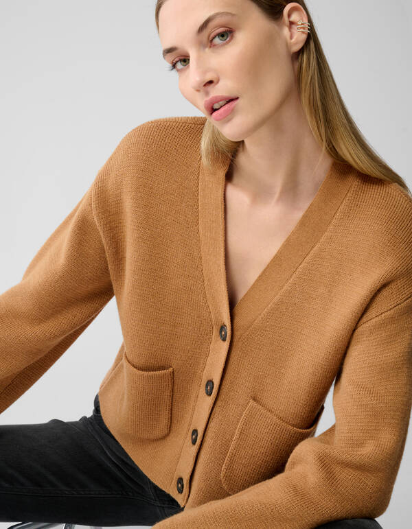 V-Ausschnitt-Strickjacke Camel By Lonneke SHOEBY WOMEN