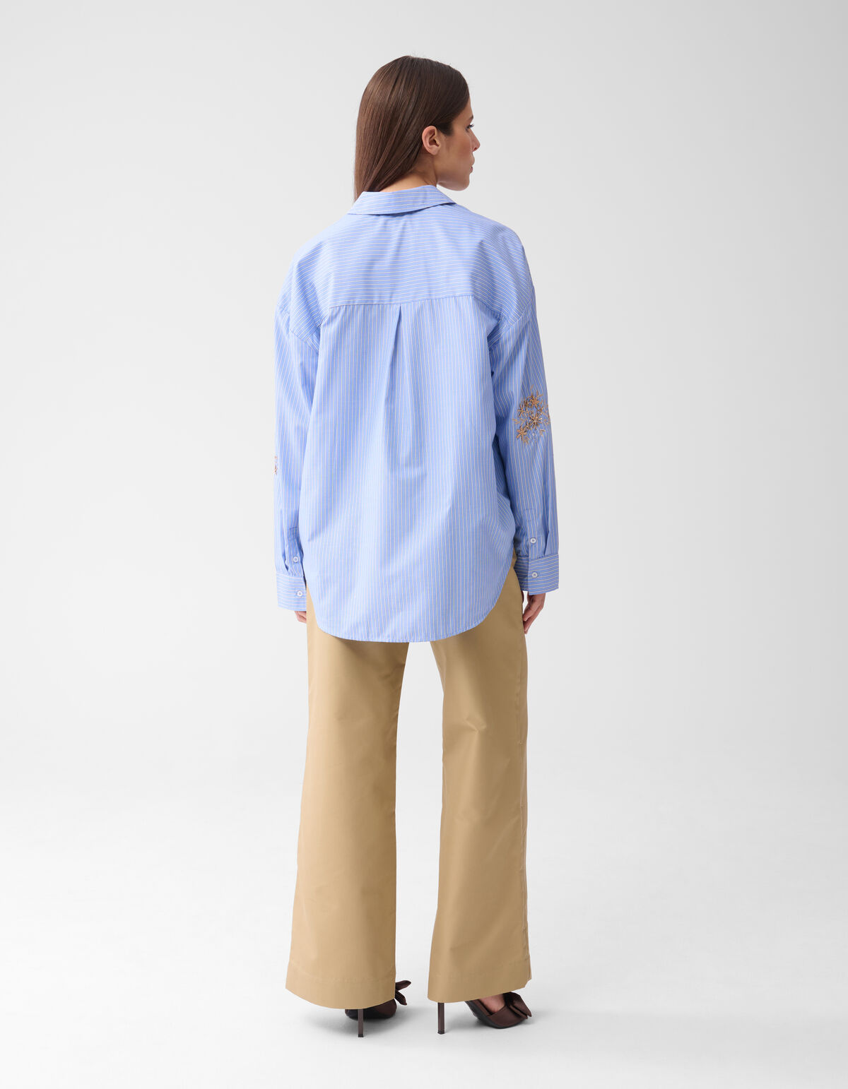 Nadelstreifen-Stickerei Bluse Blau von Mieke SHOEBY WOMEN