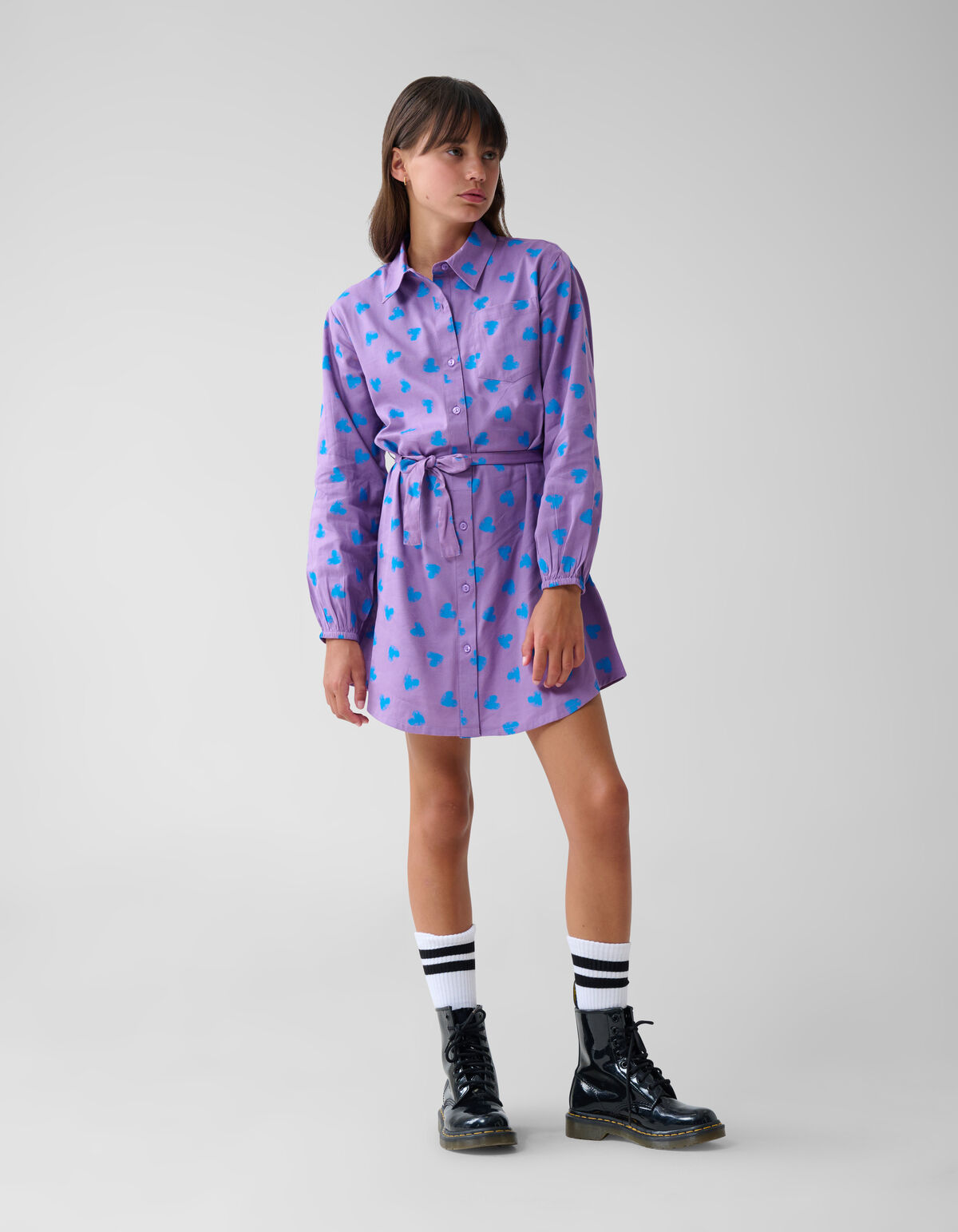 Herz bedrucktes Kleid Lila SHOEBY GIRLS