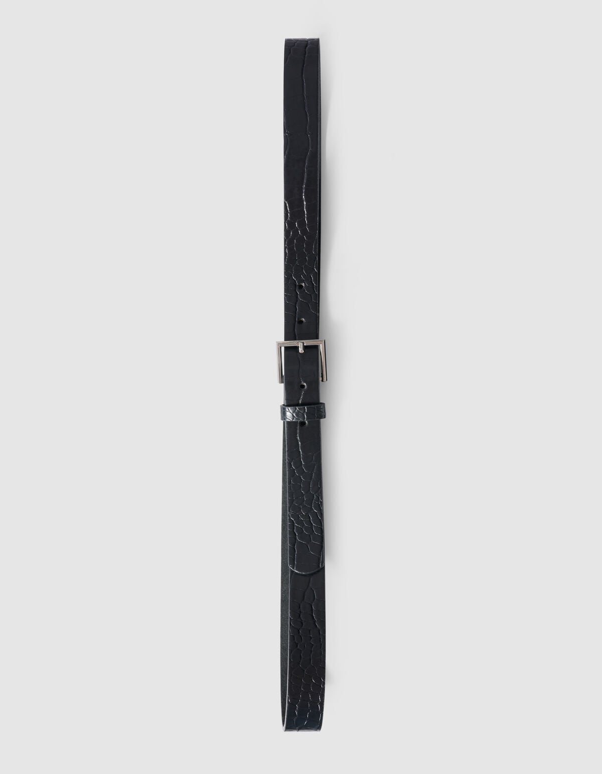 Krokodilg&uuml;rtel Schwarz/Silber SHOEBY ACCESSOIRES