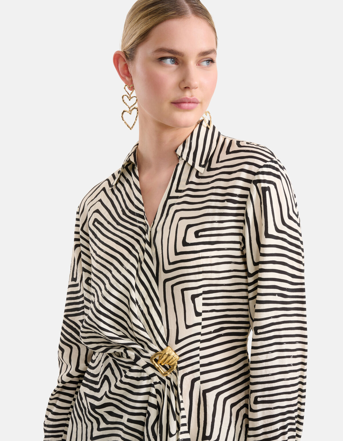 Twisted Buckle Jurk Gebroken Wit SHOEBY WOMEN