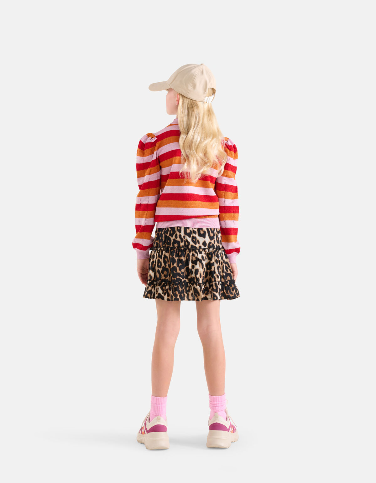 Gestreifter Glitzer-Pullover Orange SHOEBY GIRLS