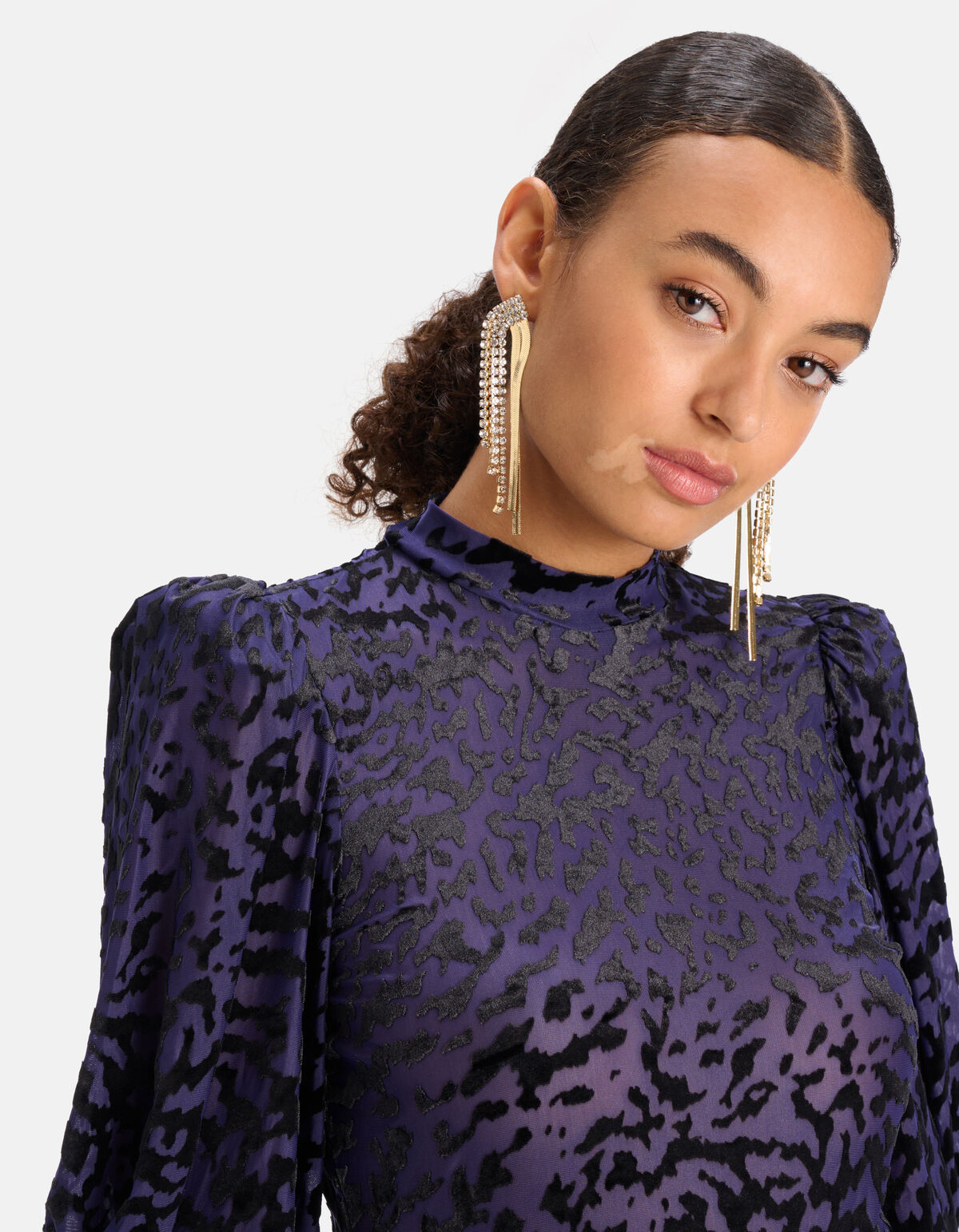 Samt Print Top Lila SHOEBY WOMEN