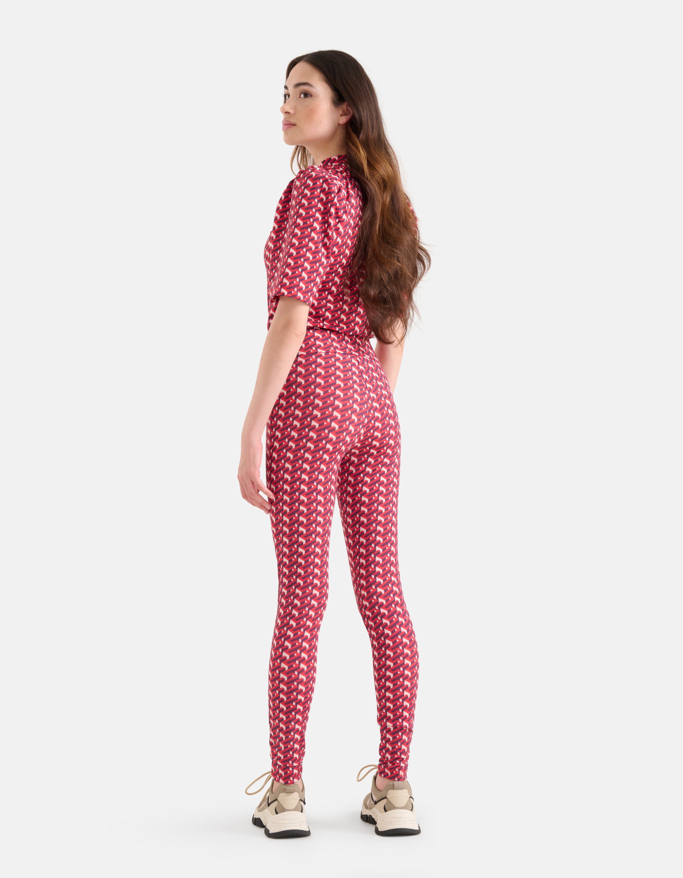 Grafische Reise-Leggings Rot SHOEBY WOMEN