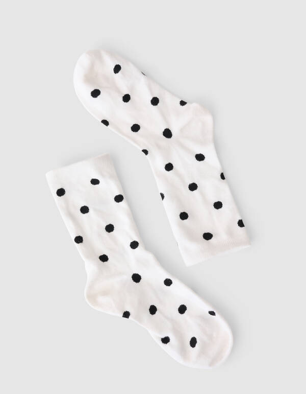 Polkadot Socken Wei&szlig;/Schwarz SHOEBY ACCESSOIRES