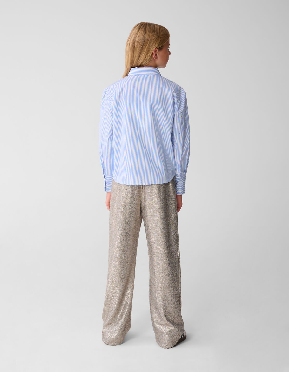 Metallische Hose mit weitem Bein Silber SHOEBY GIRLS