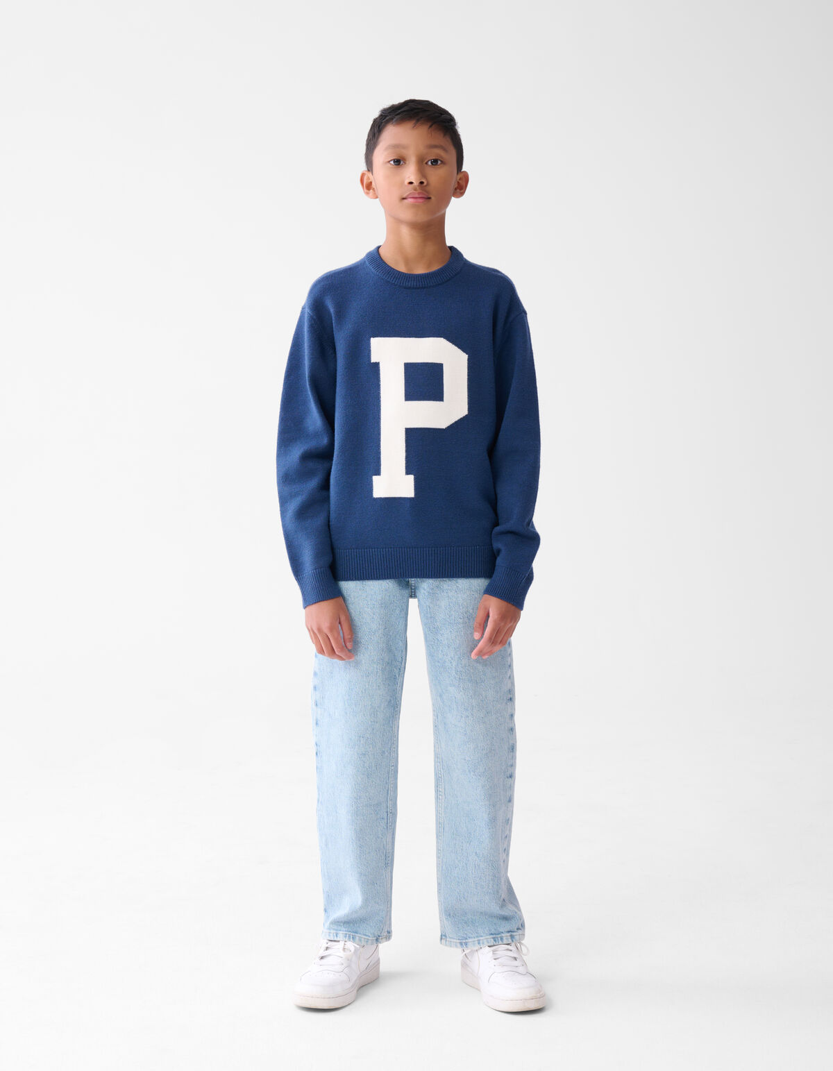 Jacquard Strickpullover Dunkelblau SHOEBY BOYS