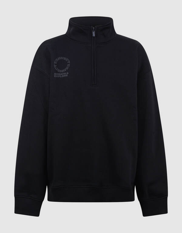 Schwarzer Pullover mit halbem Rei&szlig;verschluss SHOEBY BOYS