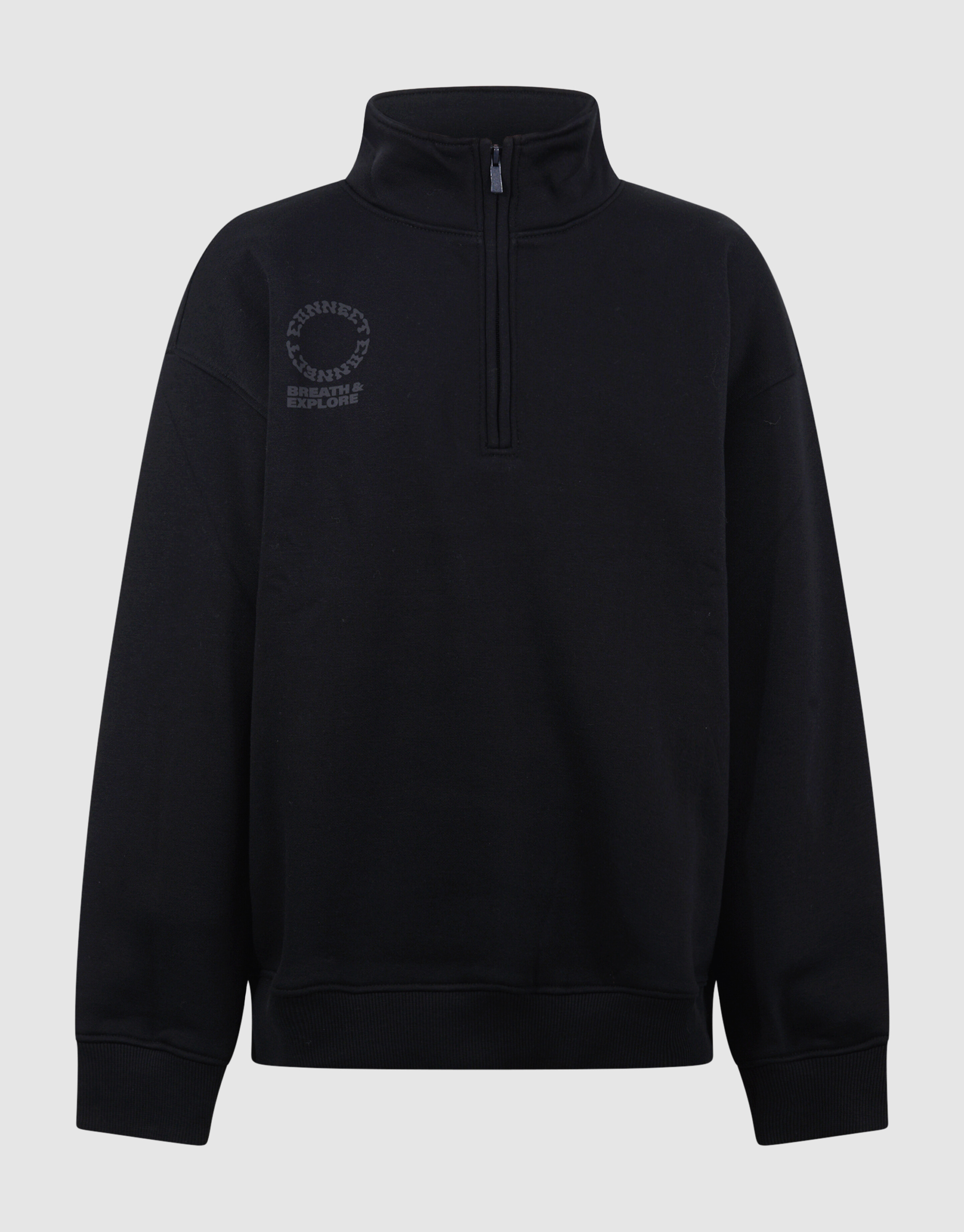 Schwarzer Pullover mit halbem Rei&szlig;verschluss SHOEBY BOYS