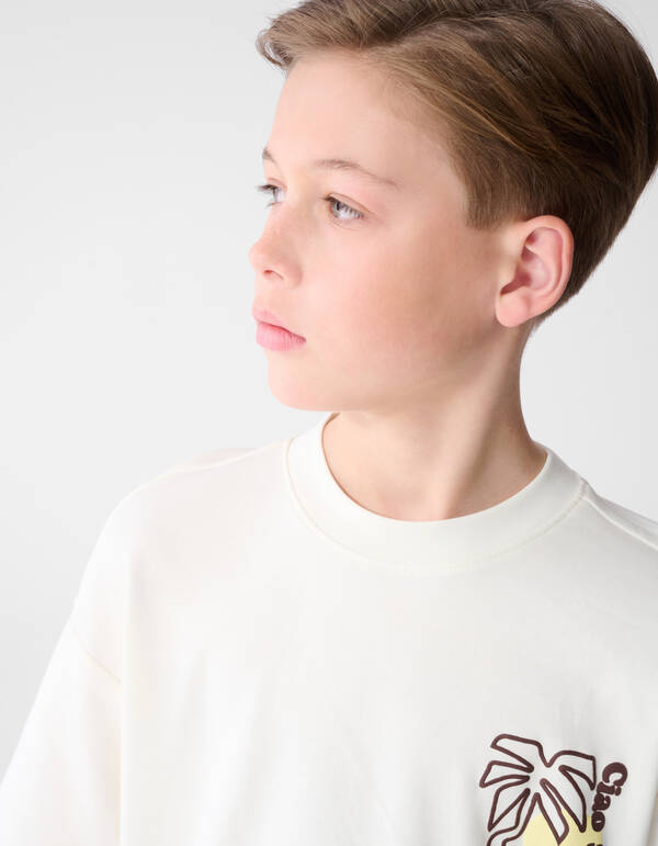Palm Artwork T-Shirt Gebrochen Wei&szlig; SHOEBY BOYS