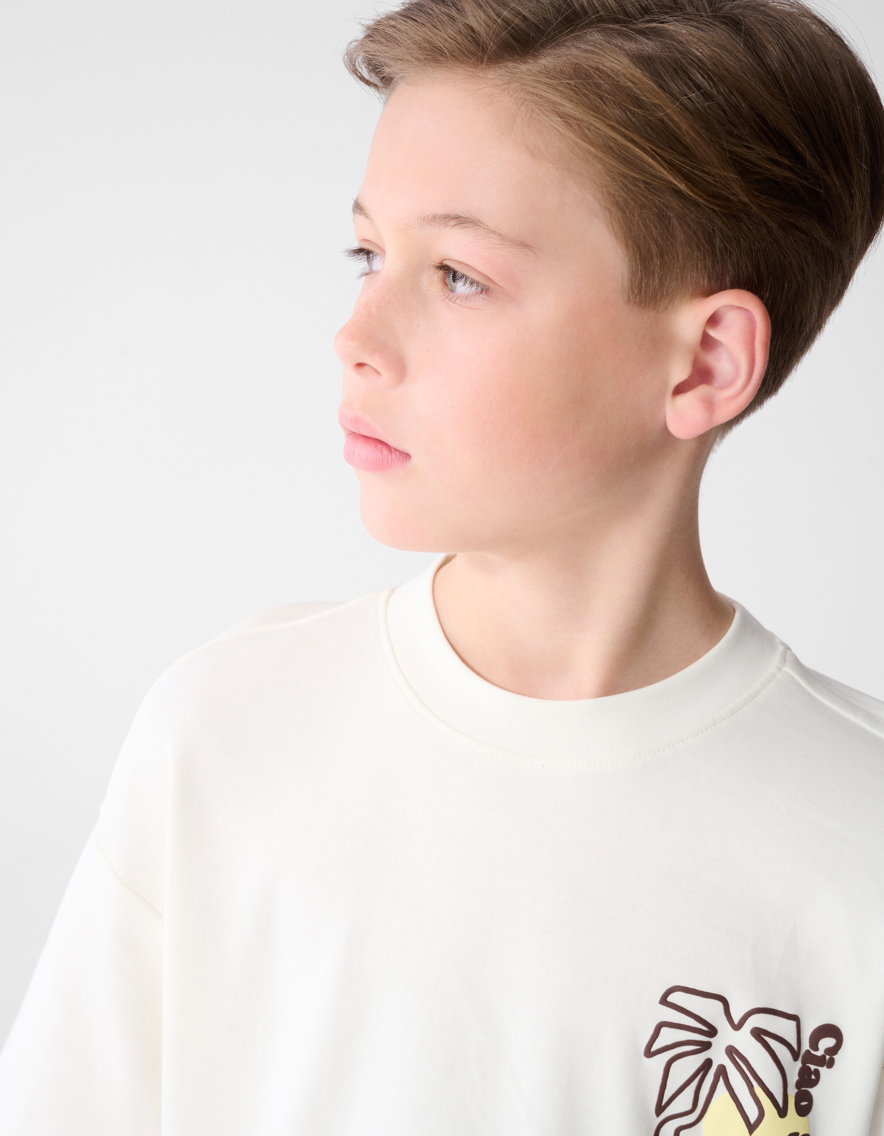 Palm Artwork T-Shirt Gebrochen Wei&szlig; SHOEBY BOYS