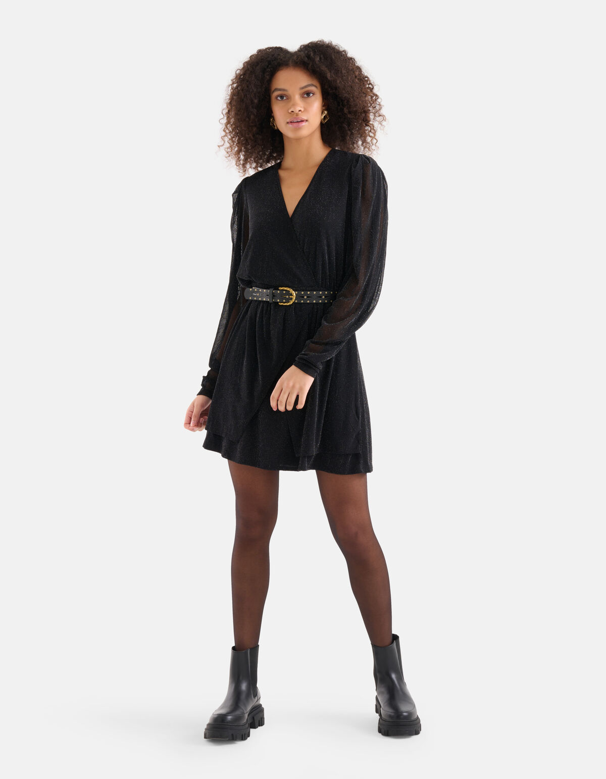 Lurex-Mesh-Kleid Schwarz SHOEBY WOMEN