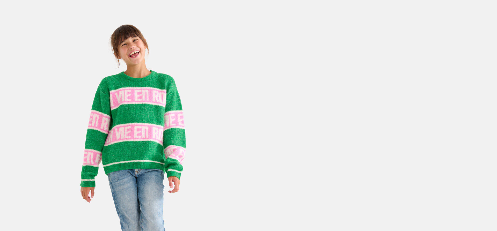 Gestreepte Trui Groen SHOEBY GIRLS