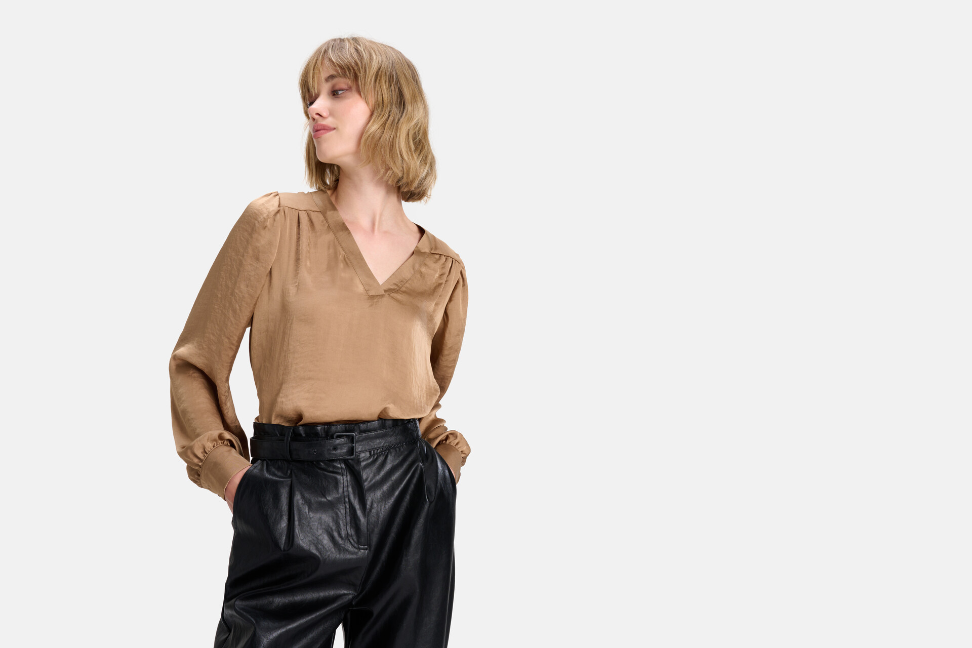 Satinbluse Braun SHOEBY WOMEN