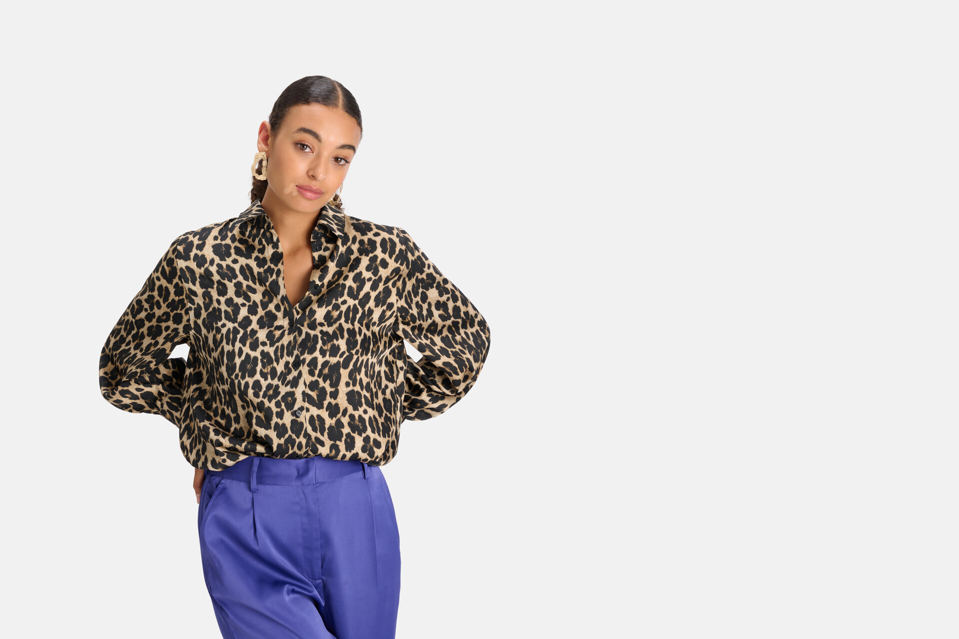 Bluse mit Leopardenmuster Taupe SHOEBY WOMEN