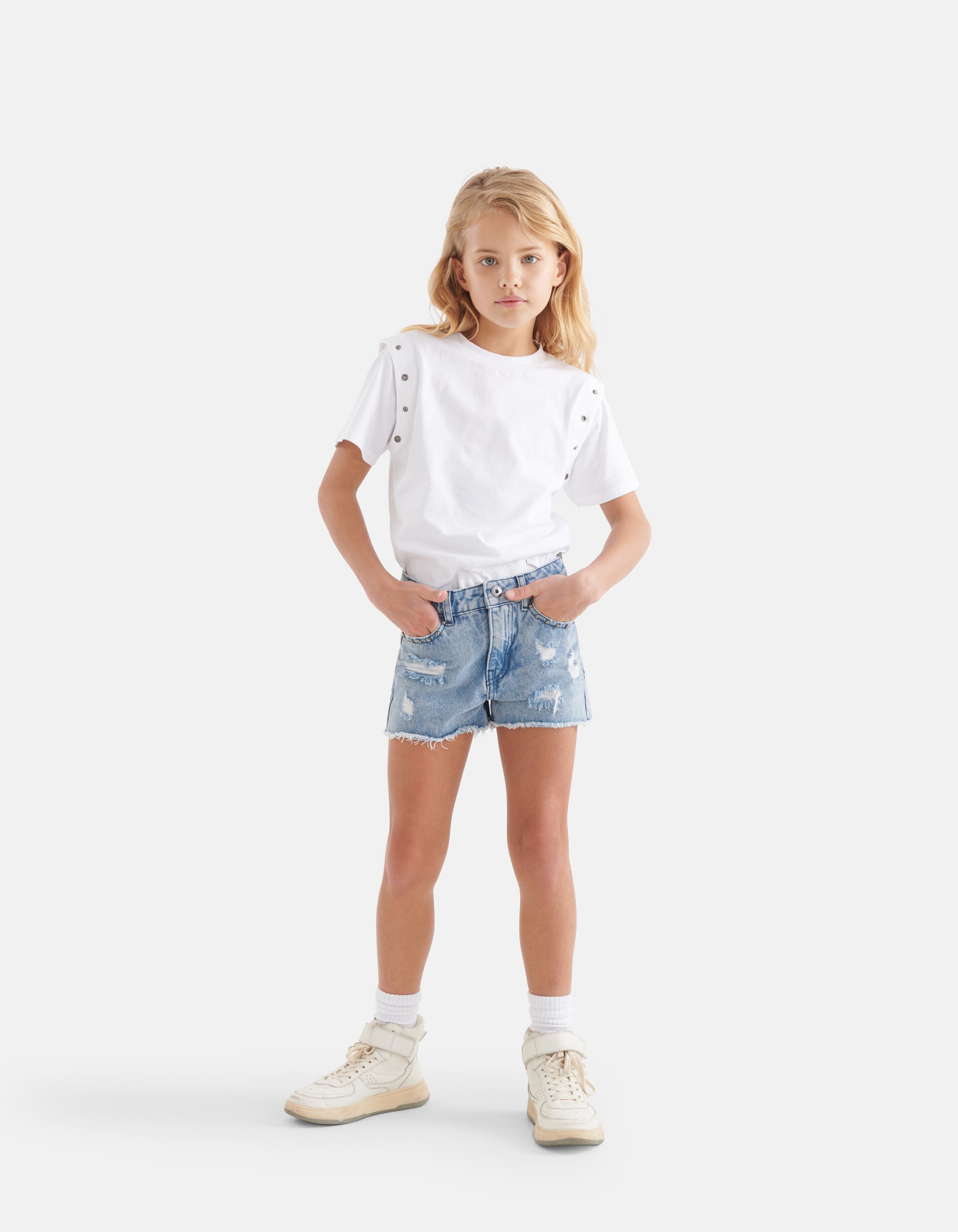 Destroyed Denim Short Blau SHOEBY GIRLS
