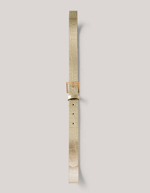 Metallischer Kroko-Gürtel Gold SHOEBY ACCESSOIRES