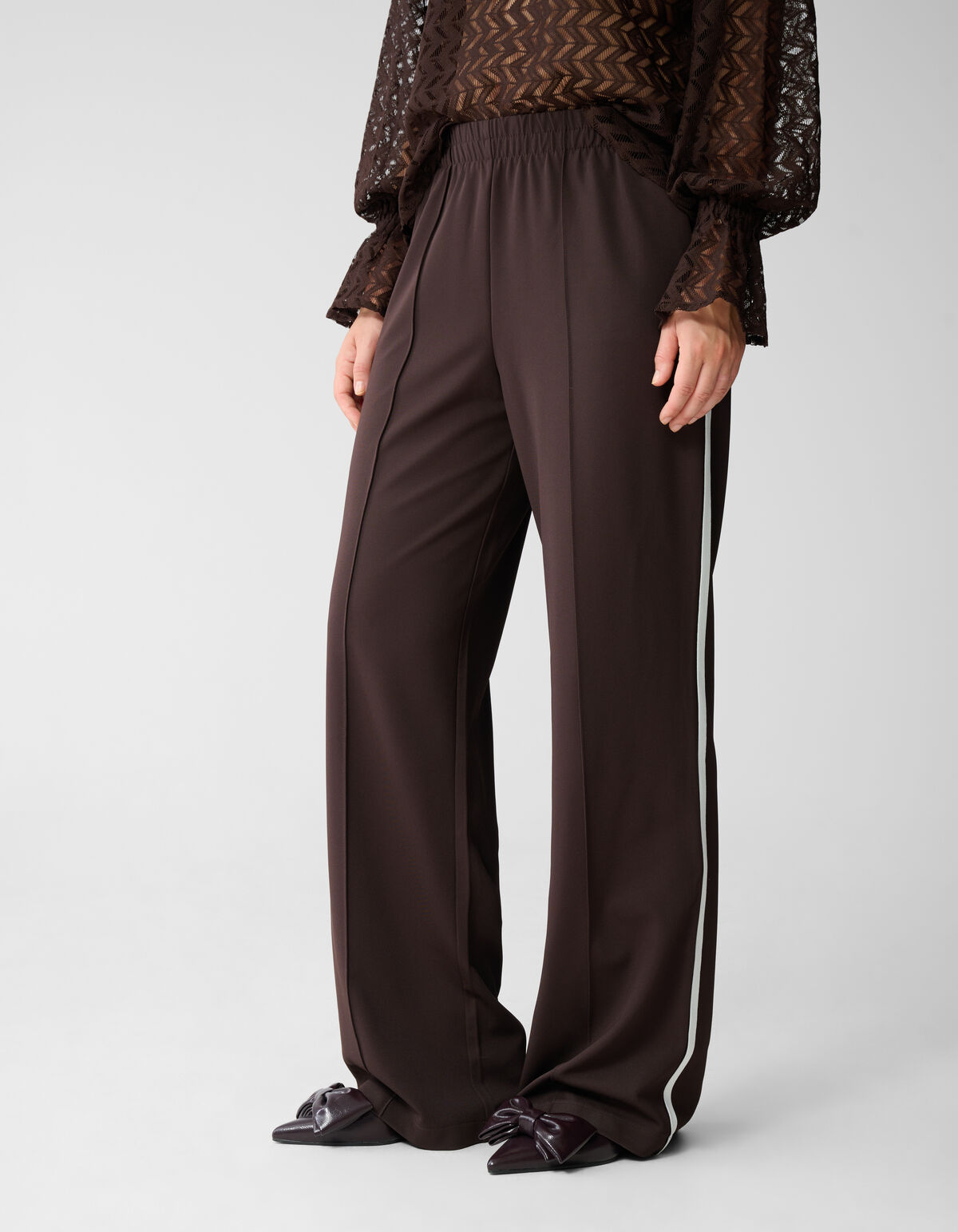 Sportliche weite Bein Hose Dunkelbraun SHOEBY WOMEN