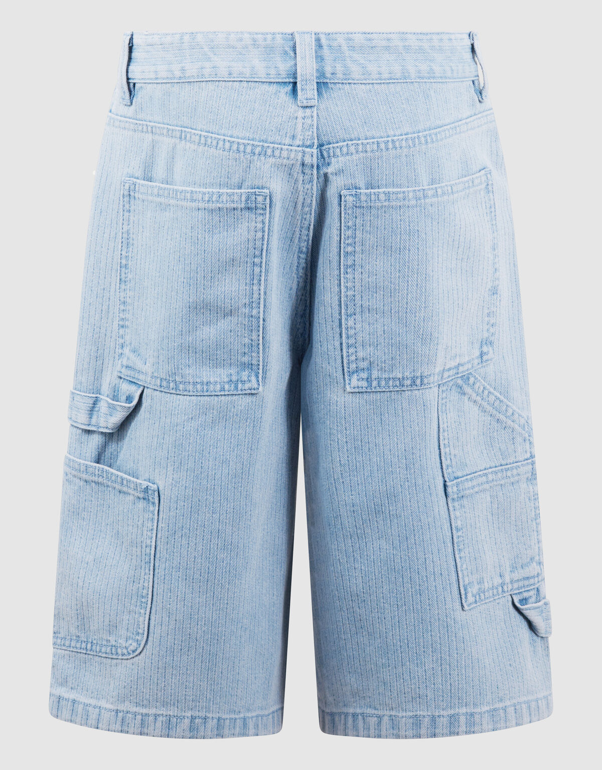 Gestreifte Carpenter Denim Shorts Hellblau SHOEBY BOYS
