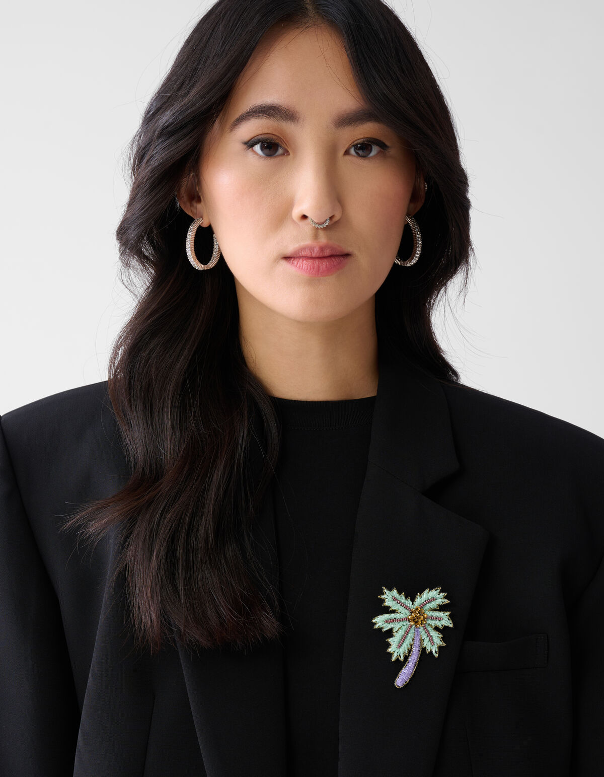 Perlen-Palmen-Brosche Hellviolett SHOEBY ACCESSOIRES