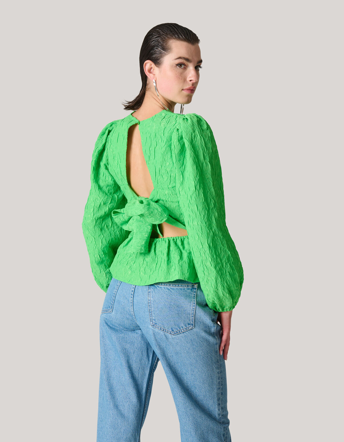 Jacquard-Top Gr&uuml;n SHOEBY WOMEN