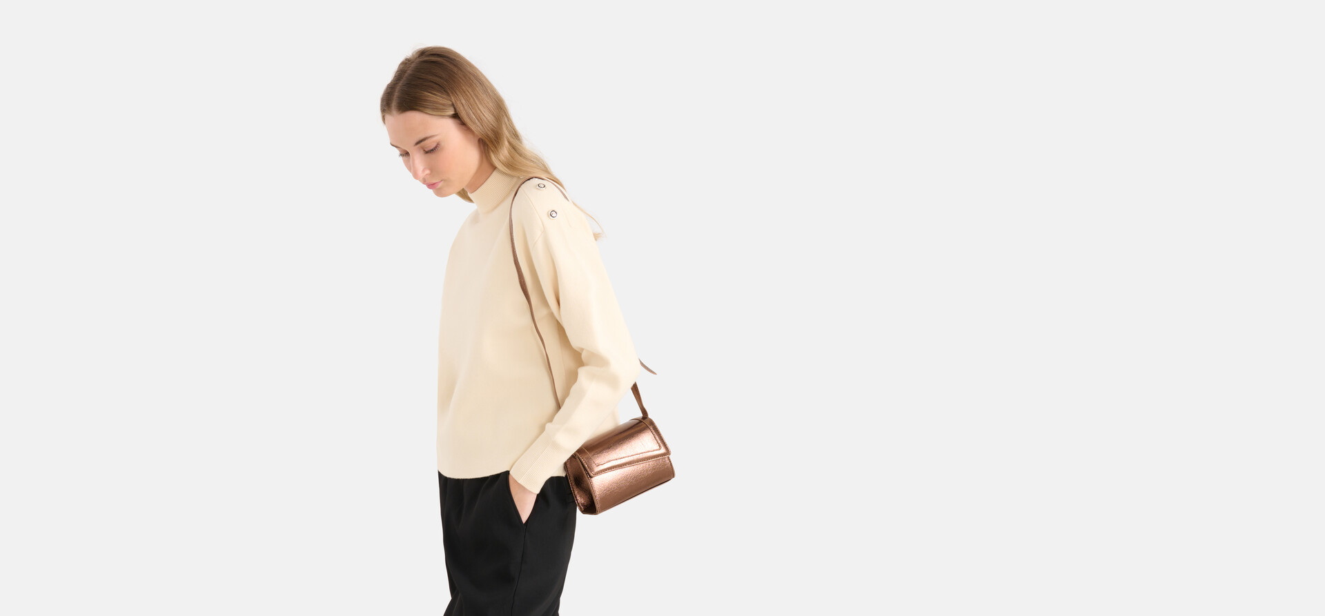Metallic-Mini-Tasche Braun SHOEBY ACCESSOIRES
