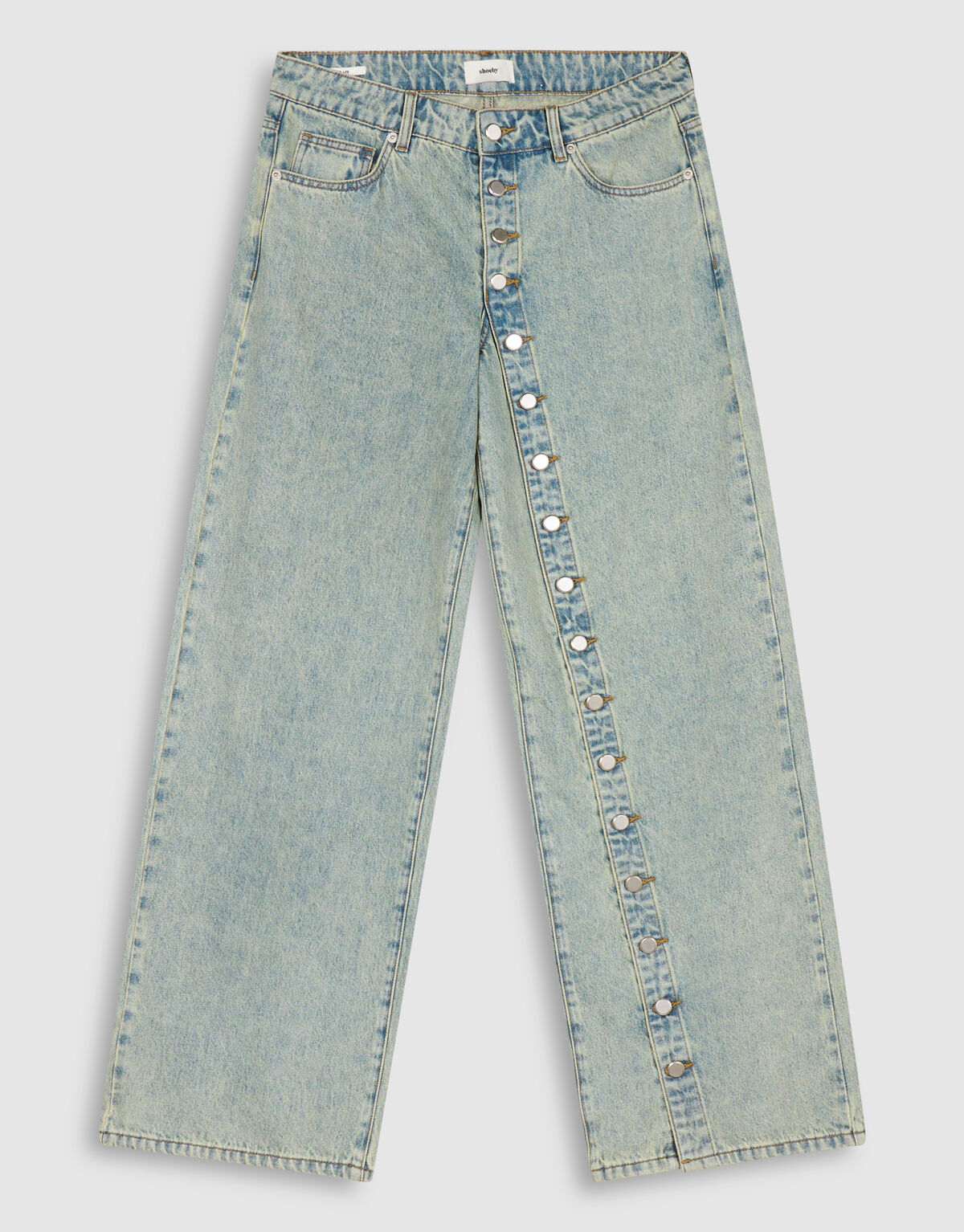 Wide Leg Jeans Mit Knopfverschluss Bleached SHOEBY WOMEN