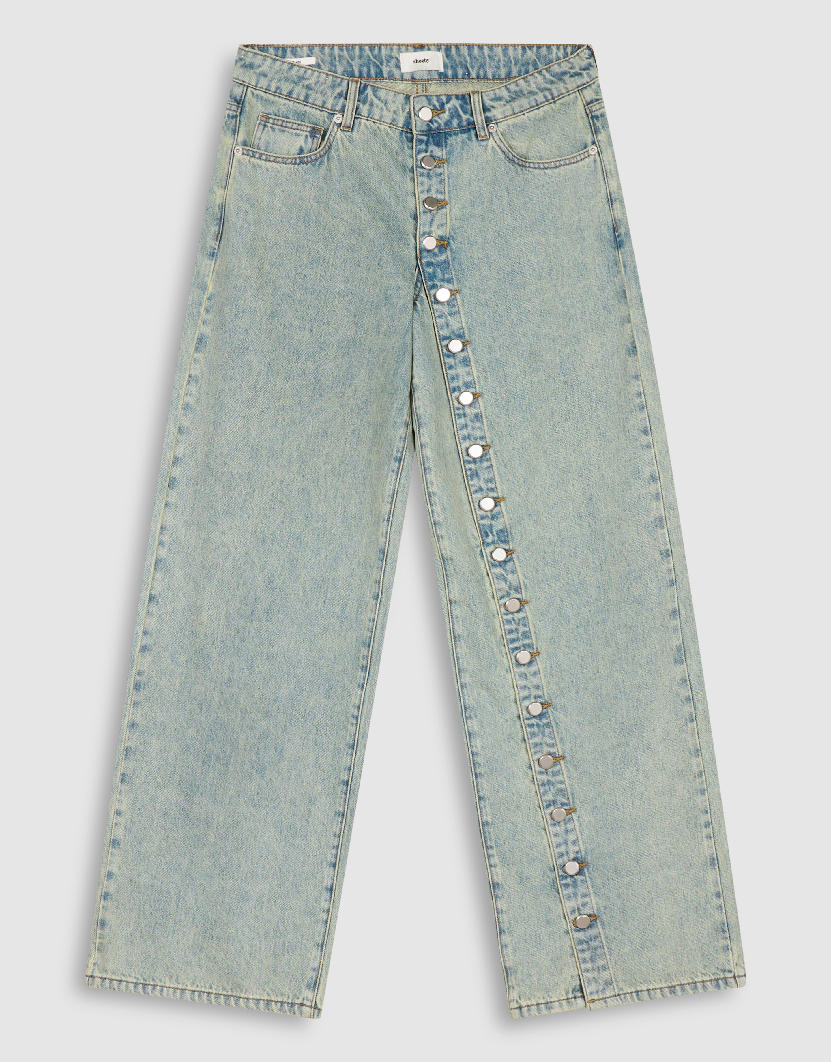 Wide Leg Jeans Mit Knopfverschluss Bleached SHOEBY WOMEN