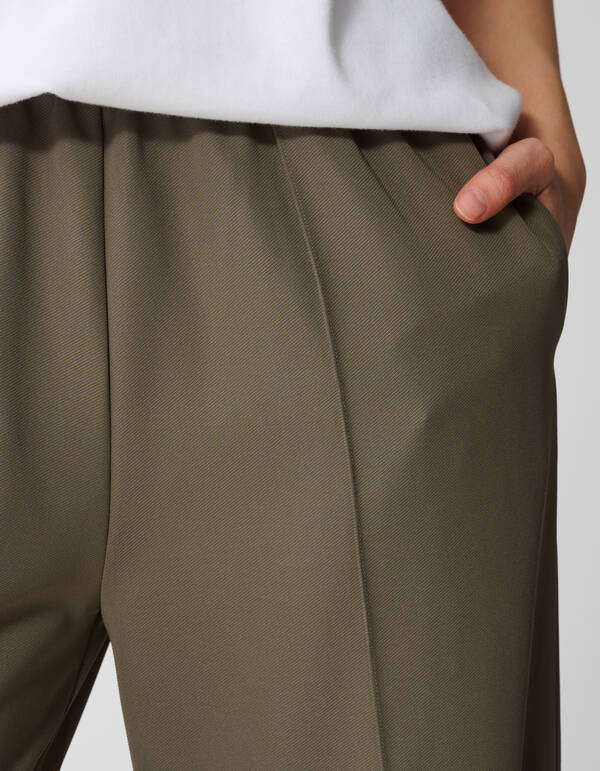 Basic Wide Leg Hose Dunkelgrün SHOEBY WOMEN