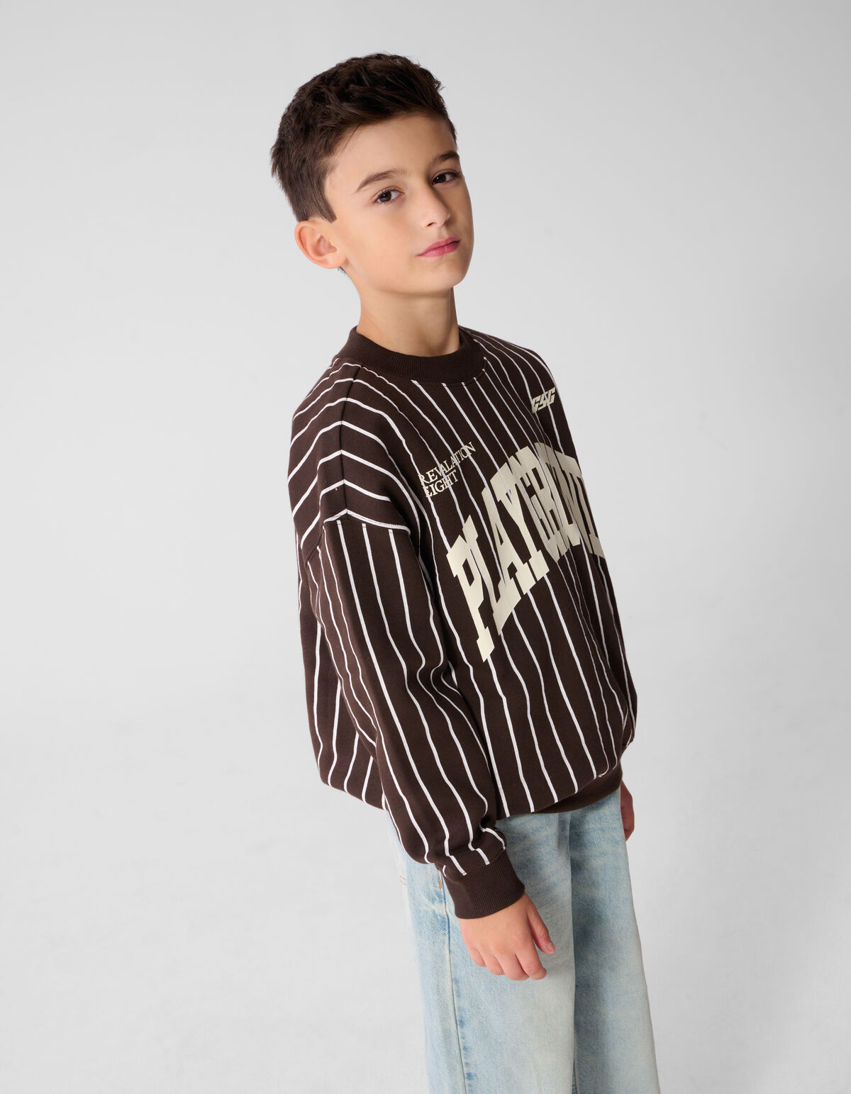 Gestreifte Baseball Sweatshirt Braun SHOEBY BOYS