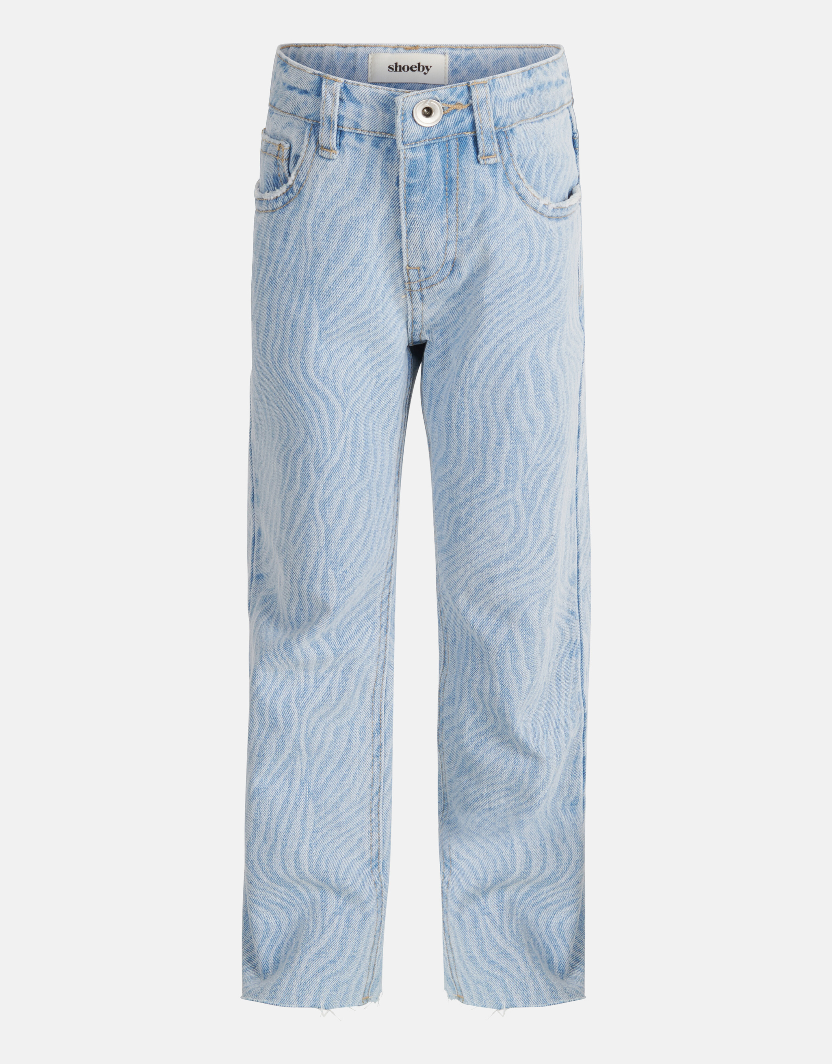 Zebra Print Straight Leg Jeans gebleicht SHOEBY GIRLS