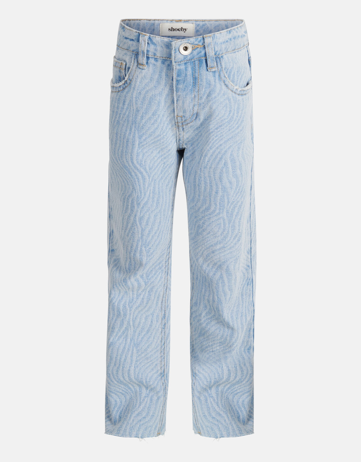 Zebra Print Straight Leg Jeans gebleicht SHOEBY GIRLS