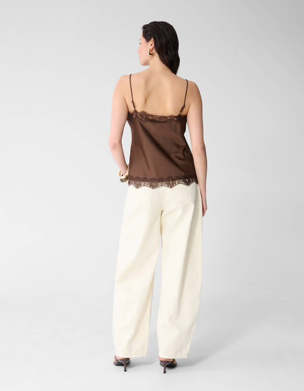 Satin-Top in Braun SHOEBY WOMEN