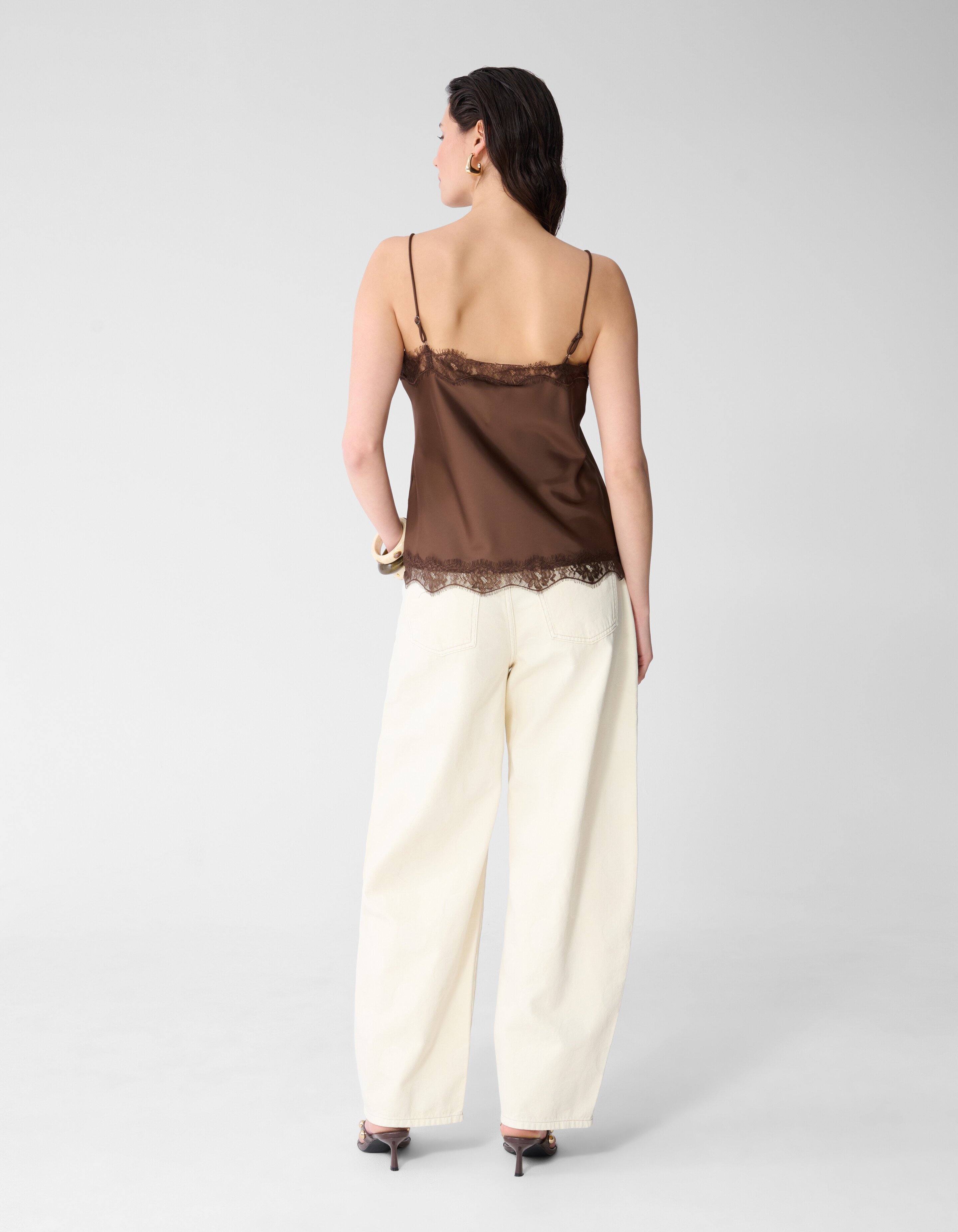 Satin-Top in Braun SHOEBY WOMEN