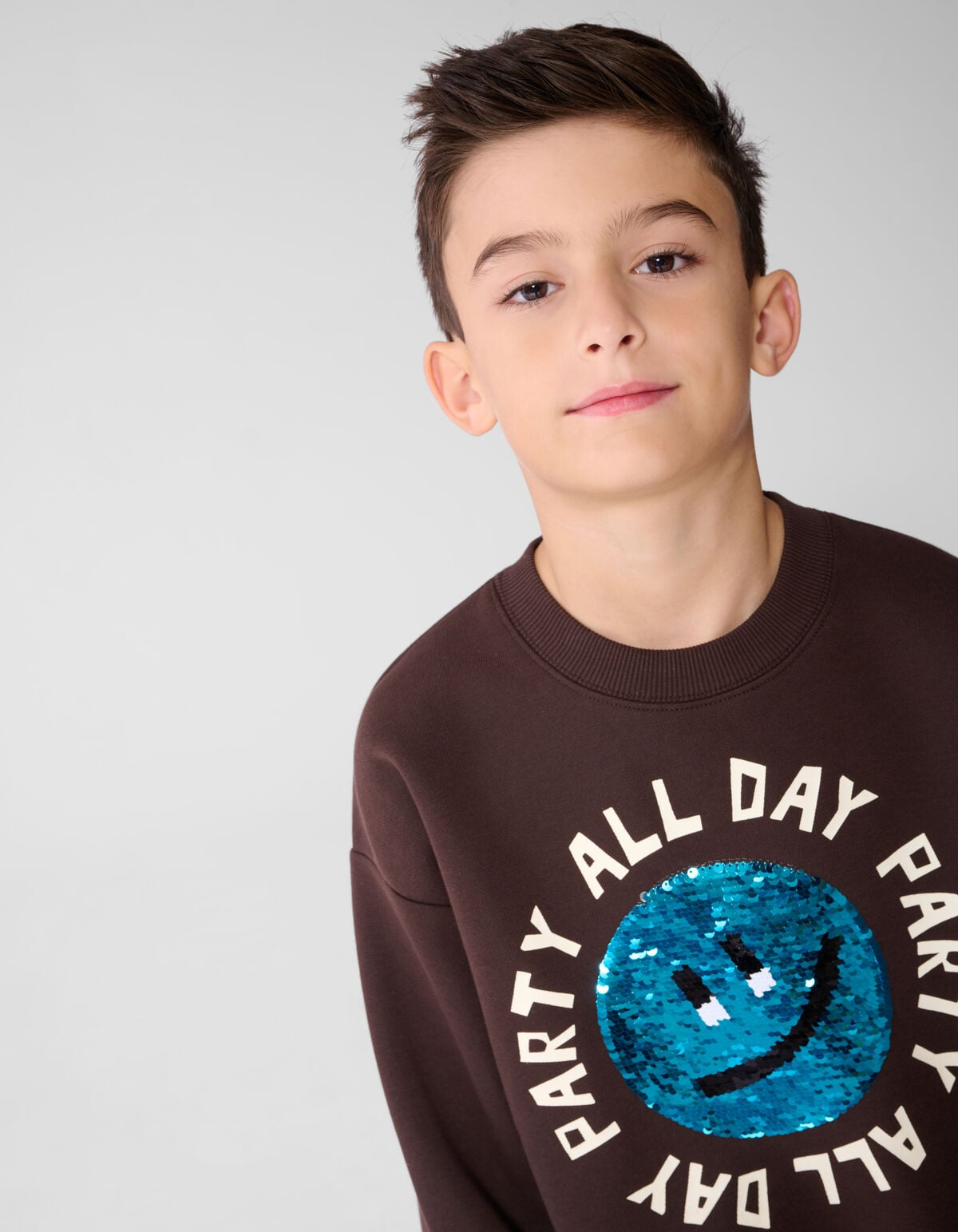 Party Smiley Sweatshirt Dunkelbraun SHOEBY BOYS
