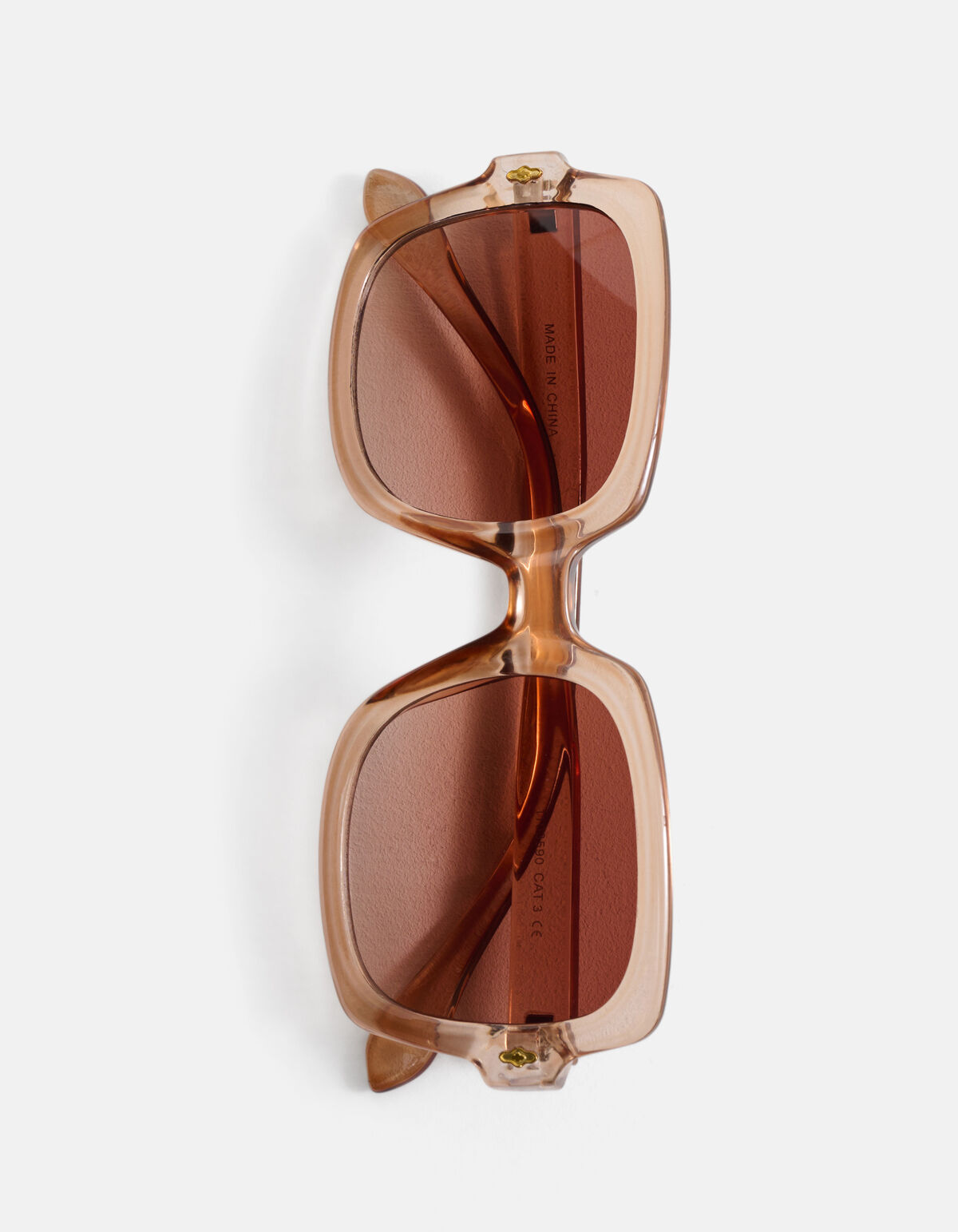 Oversized Zonnebril Lichtbruin SHOEBY ACCESSOIRES