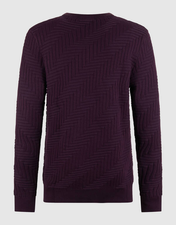 Strukturstrickpullover Dunkelrot SHOEBY MEN