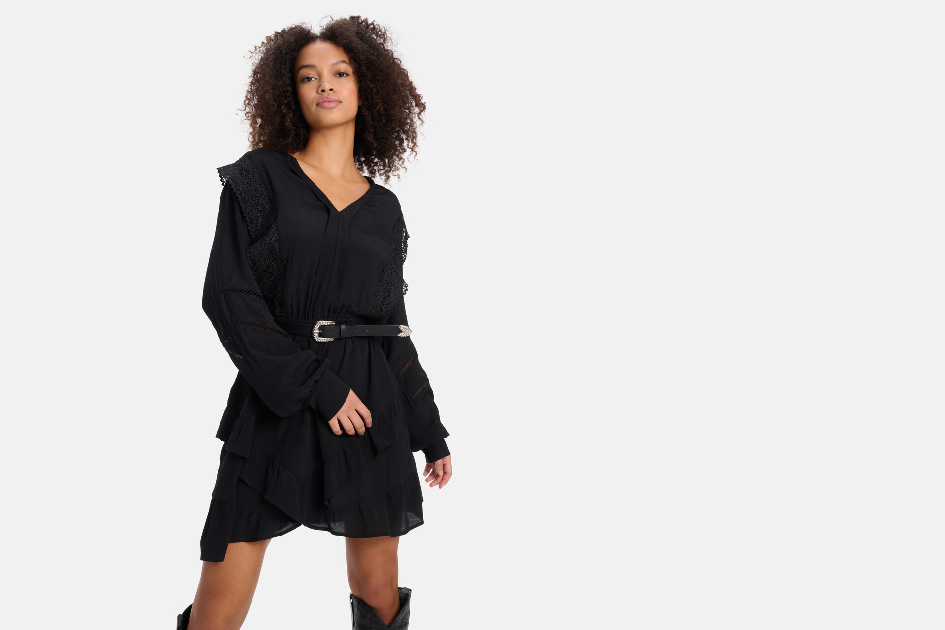 Spitzen-Bandkleid Schwarz SHOEBY WOMEN