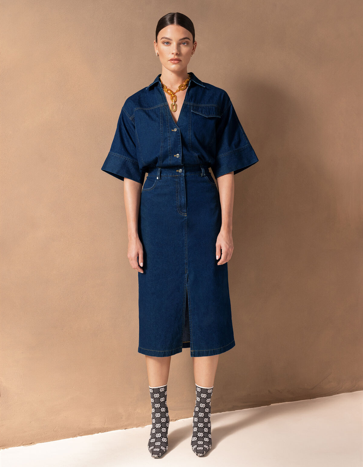 Maxi-Denim-Kleid Dunkelblau von Mieke SHOEBY WOMEN