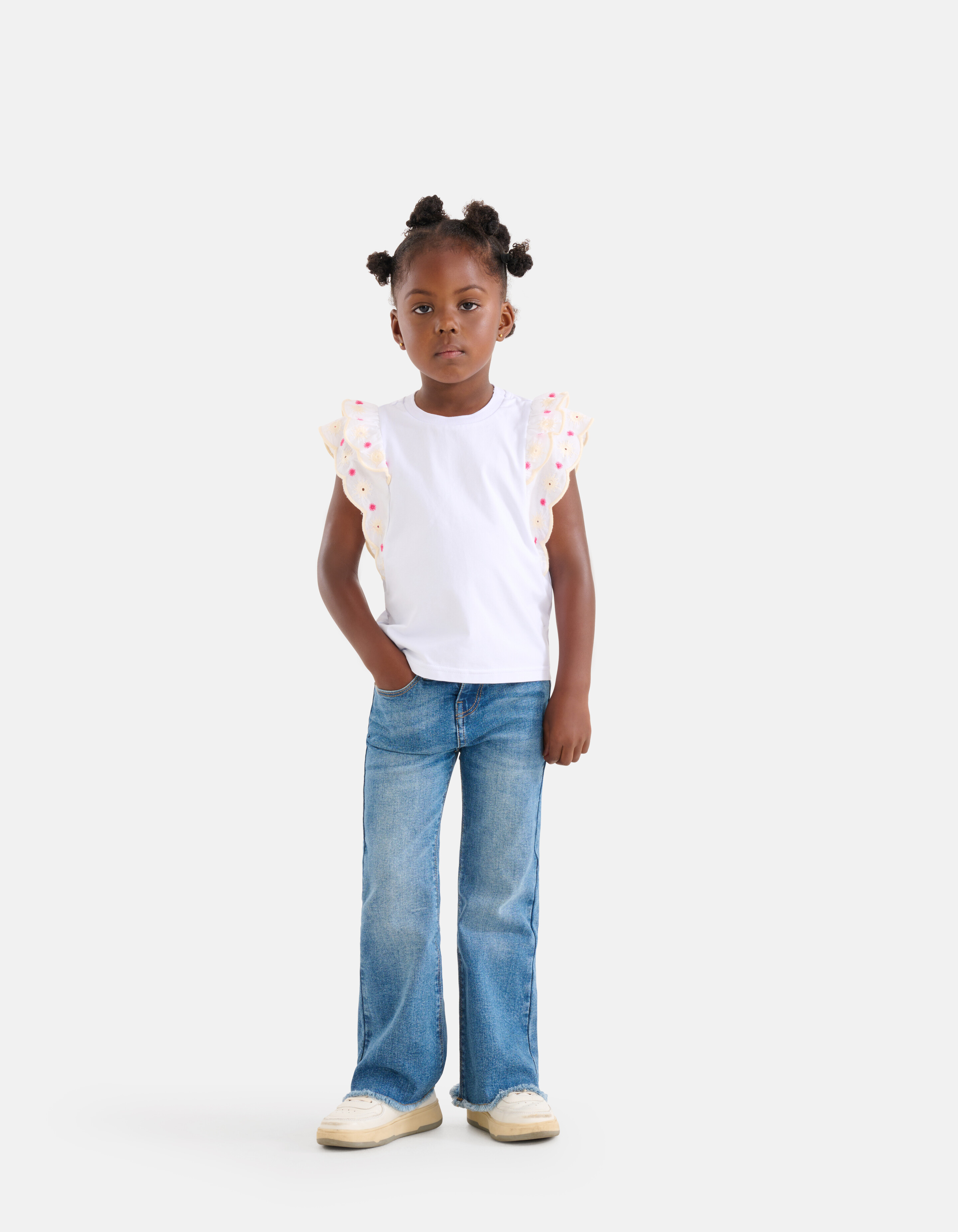 Besticktes Top Weiß SHOEBY GIRLS