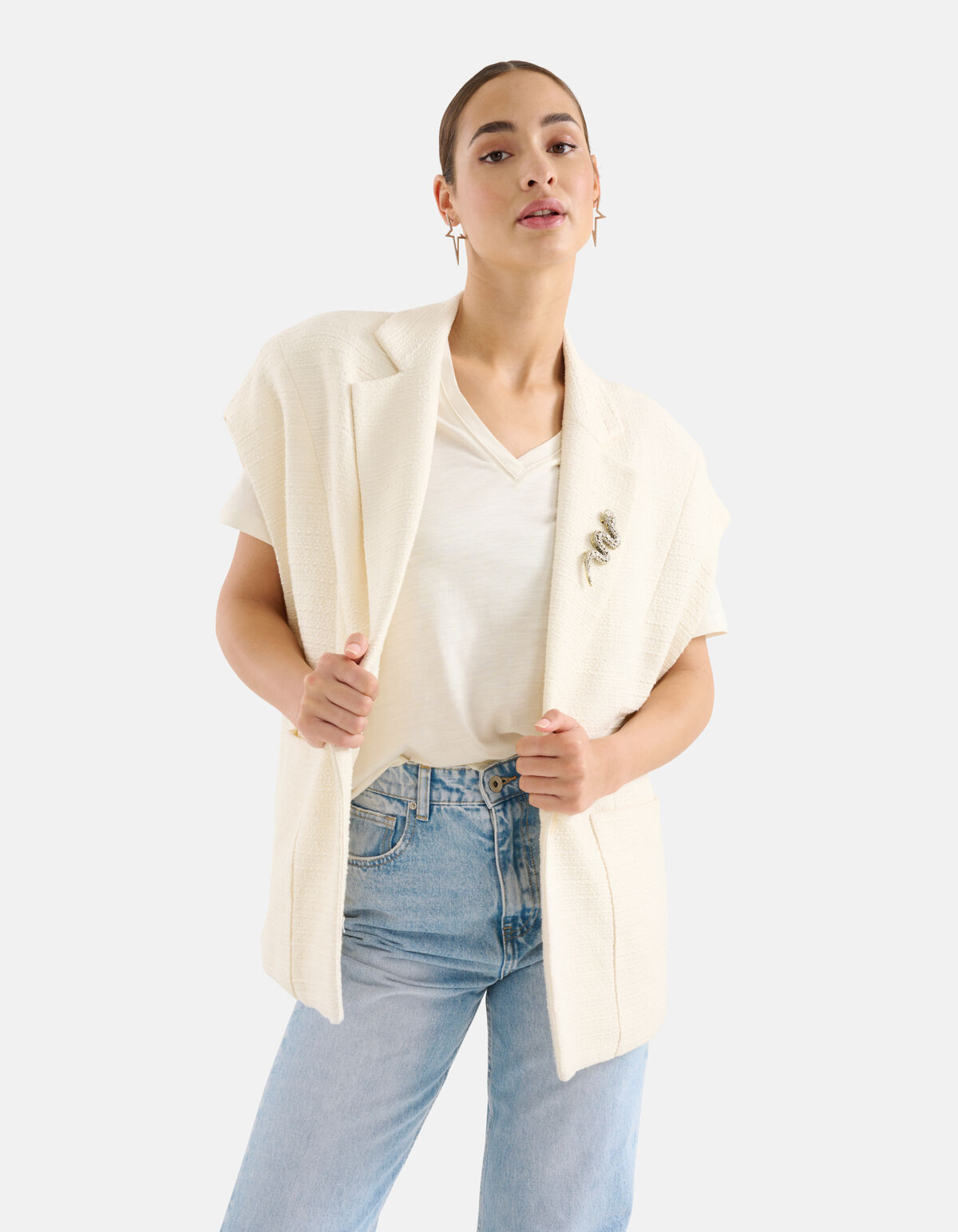 Übergroßes Gilet Off White SHOEBY WOMEN