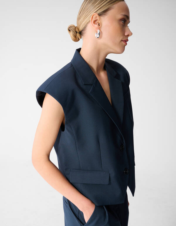 Karomuster Weste Dunkelblau SHOEBY WOMEN