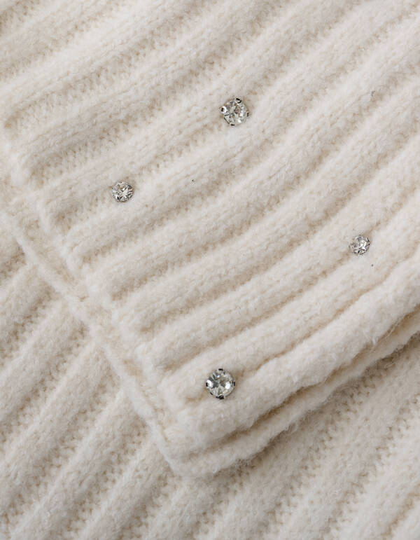 Gerippter Strassschal in gebrochenem Weiß SHOEBY ACCESSOIRES