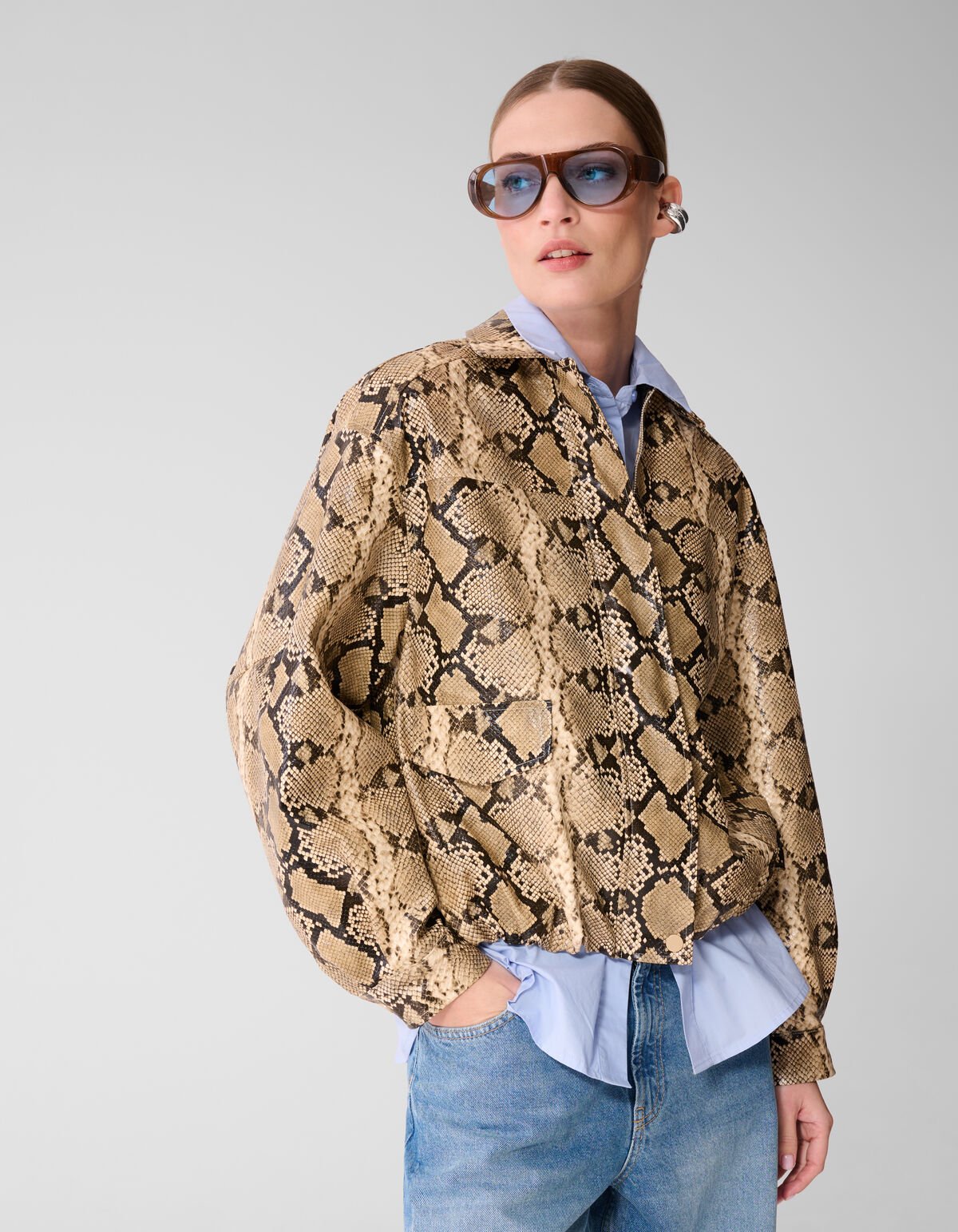 Oversized Snake Jack Hellbraun SHOEBY WOMEN