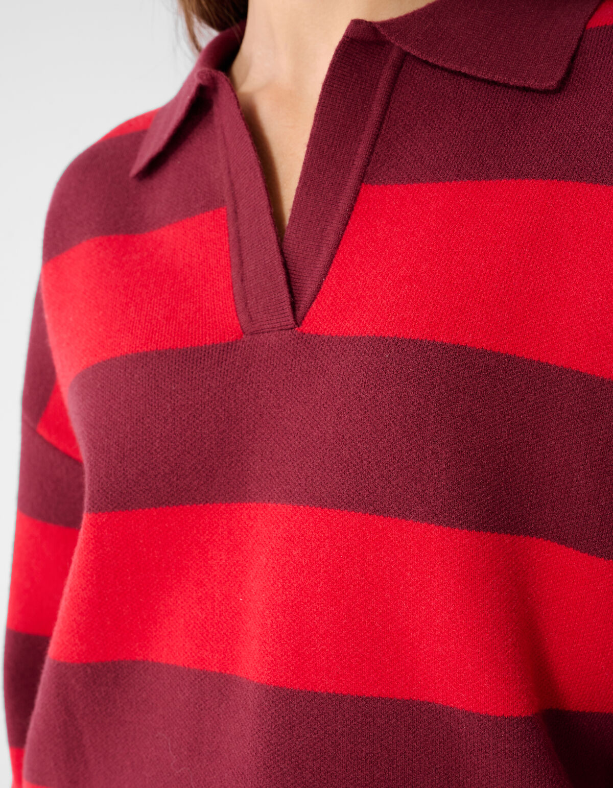 Gestreifte Strickpolo Rot SHOEBY WOMEN