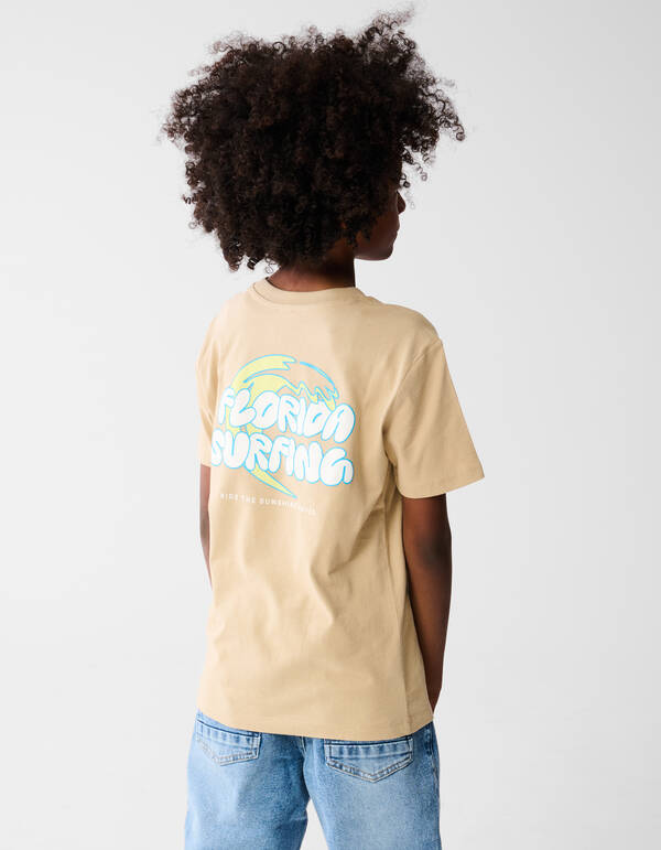 Florida Kunstwerk T-shirt Beige SHOEBY BOYS
